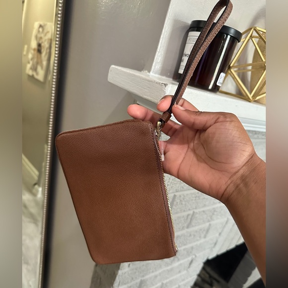 Coach Brown Leather Wristlet - Picture 2 of 3